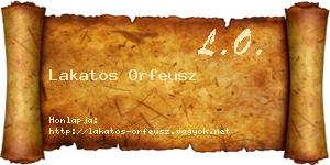Lakatos Orfeusz névjegykártya